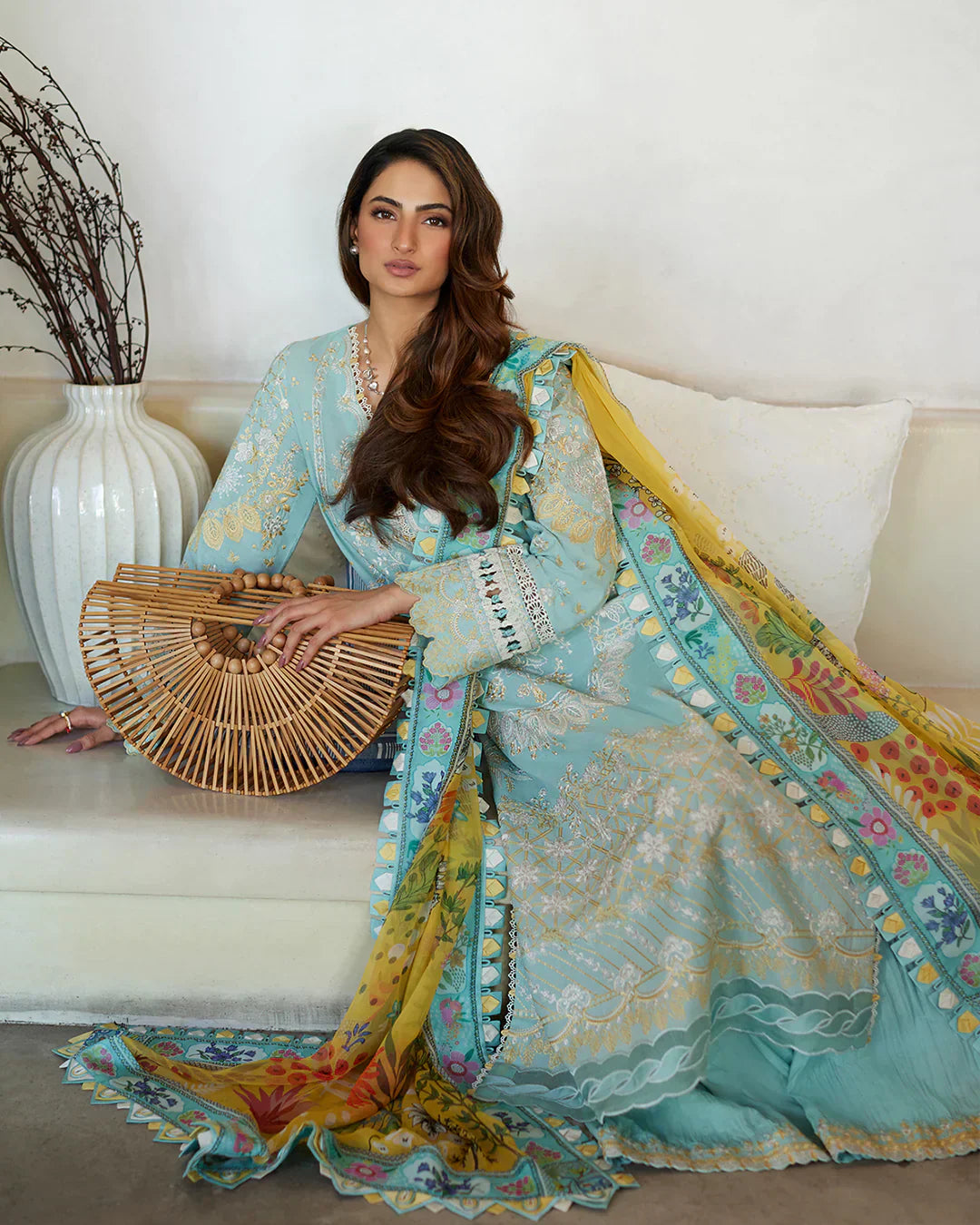 Faiza Saqlain | Liliana Luxury Lawn 24 | Galina - Ladies Clothes - Maria Faisal