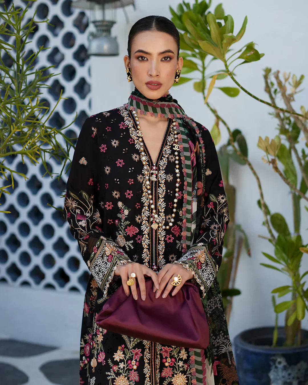 Faiza Saqlain | Liliana Luxury Lawn 24 | Merle - Ladies Clothes - Maria Faisal