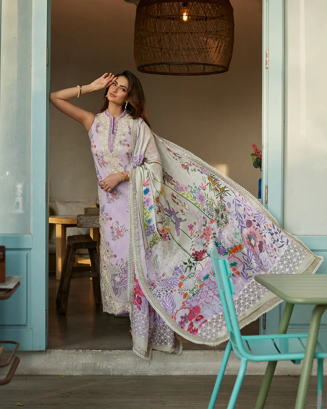 Faiza Saqlain | Liliana Luxury Lawn 24 | Nazeli - Ladies Clothes - Maria Faisal