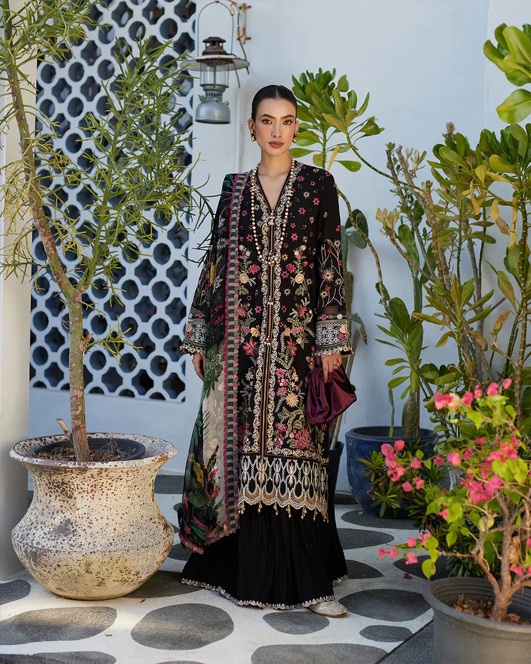 Faiza Saqlain | Liliana Luxury Lawn 24 | Merle - Ladies Clothes - Maria Faisal