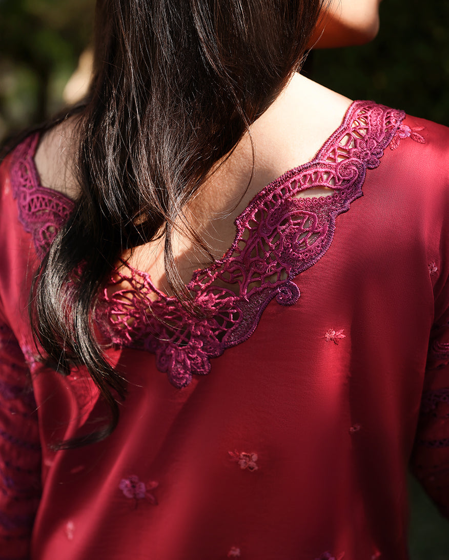 Mushq | Amoi Luxury Lawn | Falling Petals - Luxury Dress - available at Maria Faisal in UK and USA.