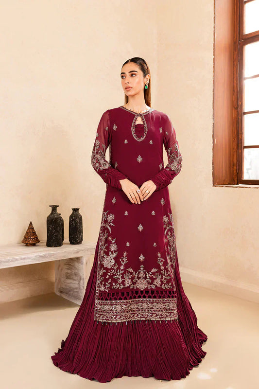 Farasha | Ritizer Festive Formals | Majestic Rouge - Ladies Clothes - Maria Faisal