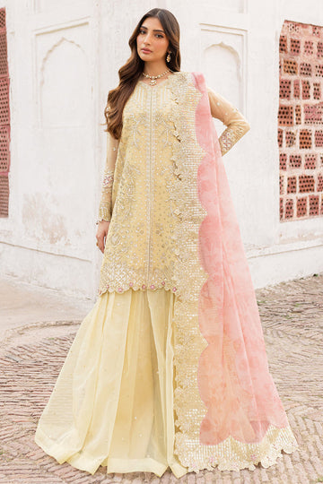Farasha | Ritzier Wedding Formals | Marigold Bliss - Designer Dress with Intricate embroidery and embellishments. Shop elegent wedding dress at Maria Faisal.