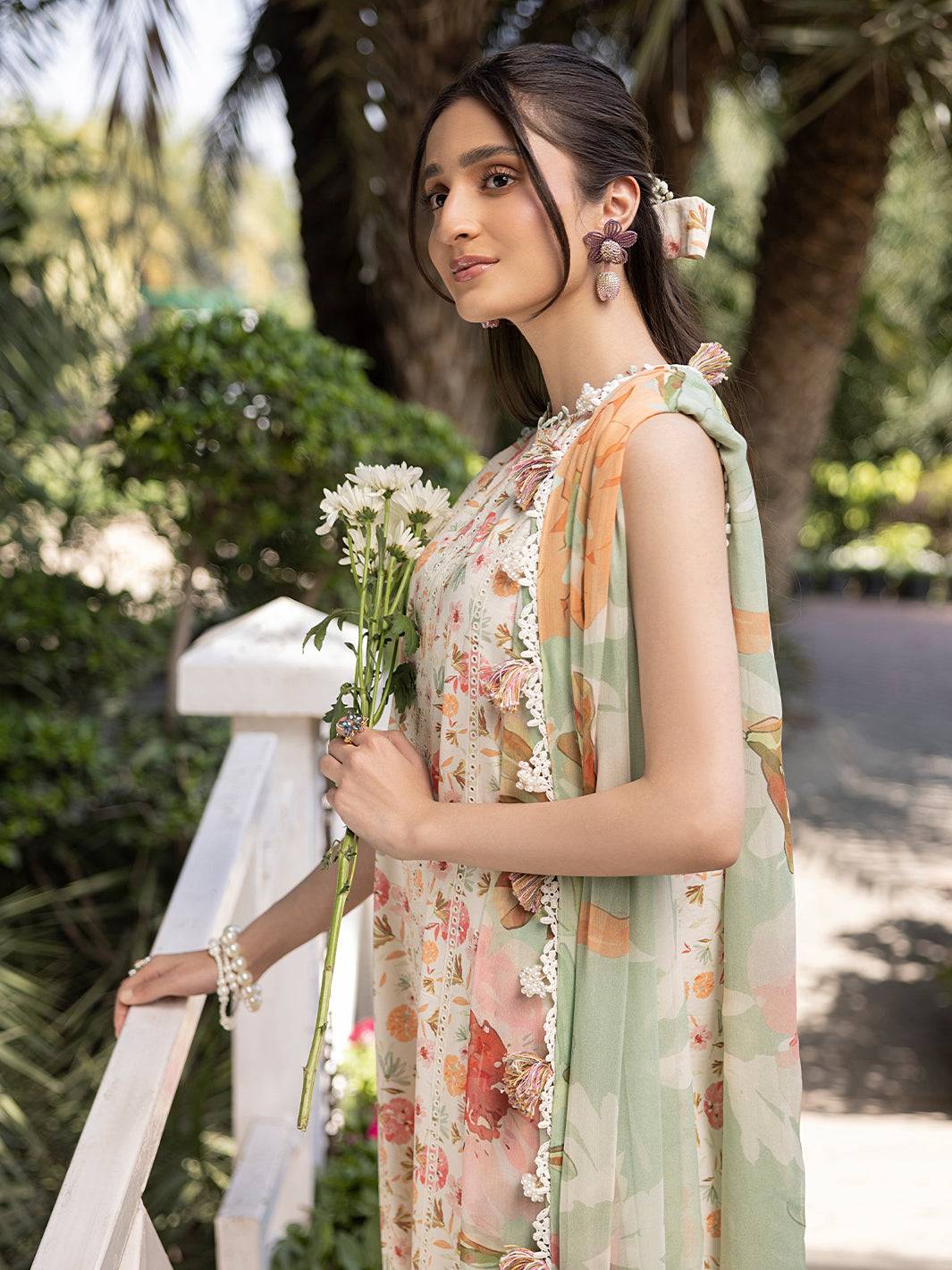 Izel | Oh Spring Lawn 25 | FLORA (A) by Maria Faisal - Registered Vendor of : Izel - type : Ladies Clothes - 100% original wedding dresses