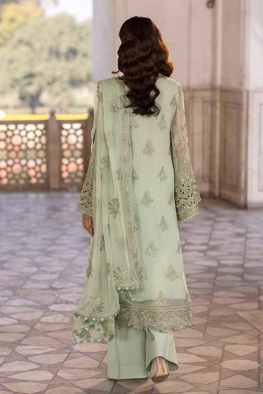 Flossie | Safeera Formals vol 13 | LUSTER GREEN - Maria Faisal