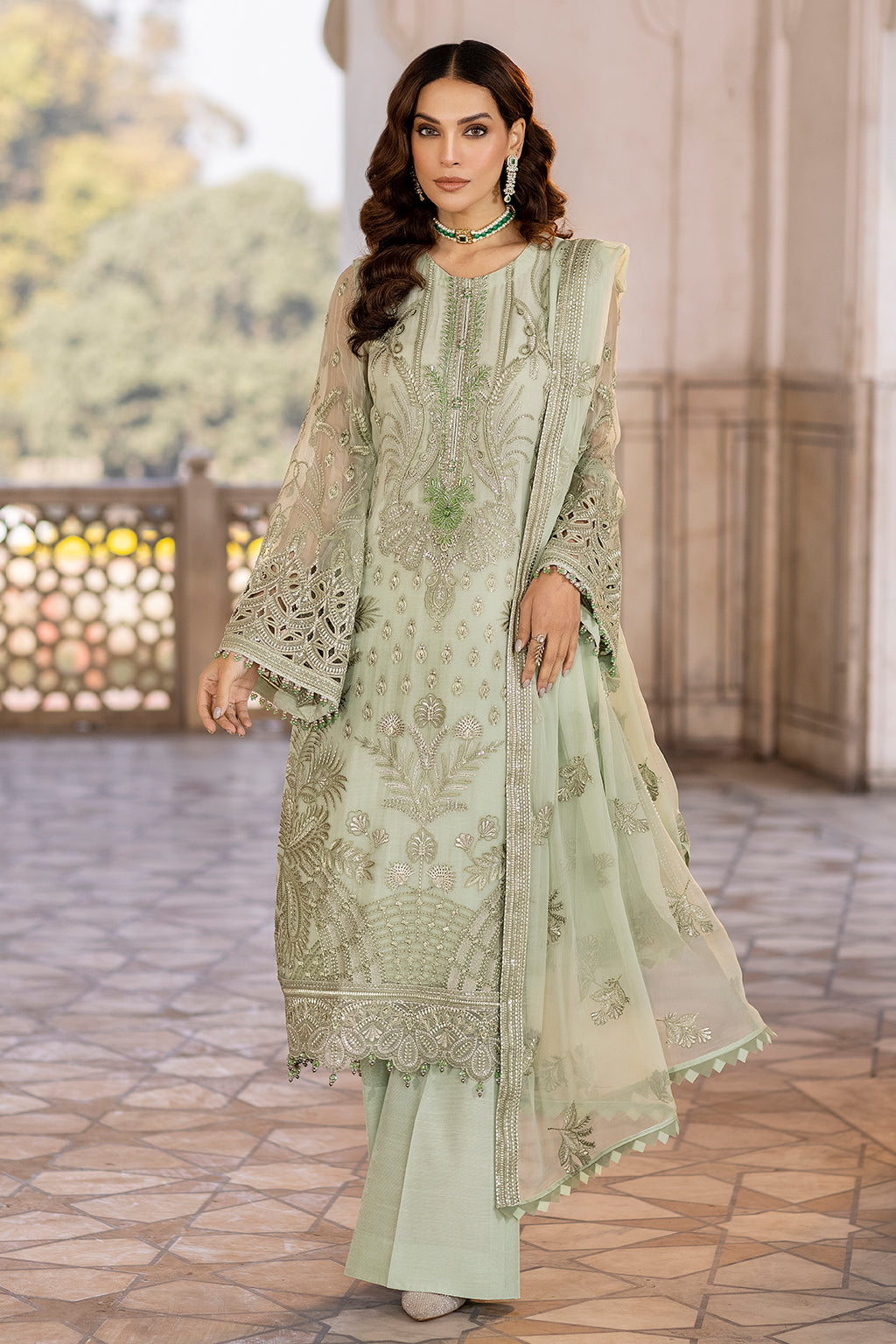 Flossie | Safeera Formals vol 13 | LUSTER GREEN - Maria Faisal