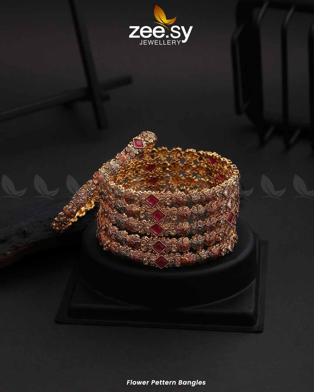 Flower Pettern Bangles - Bangles