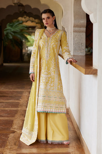 Gulaal | Luxury Lawn 25 | Iris - Designer Dress with Intricate embroidery and embellishments. Shop elegent wedding dress at Maria Faisal.