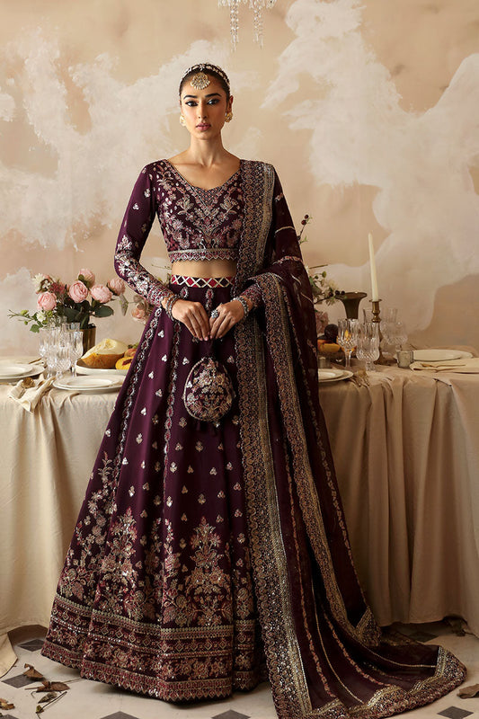 Gulaal | Shehrnaaz Raw Silk | Jahaan - Designer Dress with Intricate embroidery and embellishments. Shop elegent wedding dress at Maria Faisal.