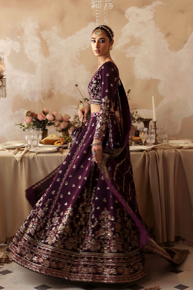 Gulaal | Shehrnaaz Raw Silk | Jahaan - Designer Dress with Intricate embroidery and embellishments. Shop elegent wedding dress at Maria Faisal.