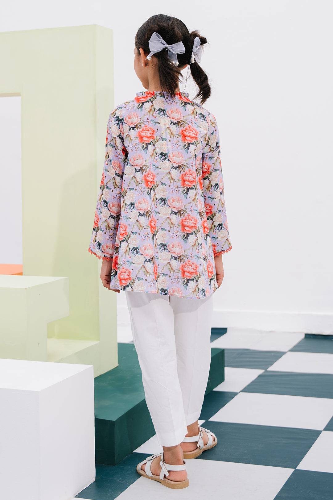 Zellbury Girls | 1 Piece Lawn | Kurta - 1390 by Maria Faisal - Registered Vendor of : Zellbury Girls - type : Kids Clothes - 100% original wedding dresses