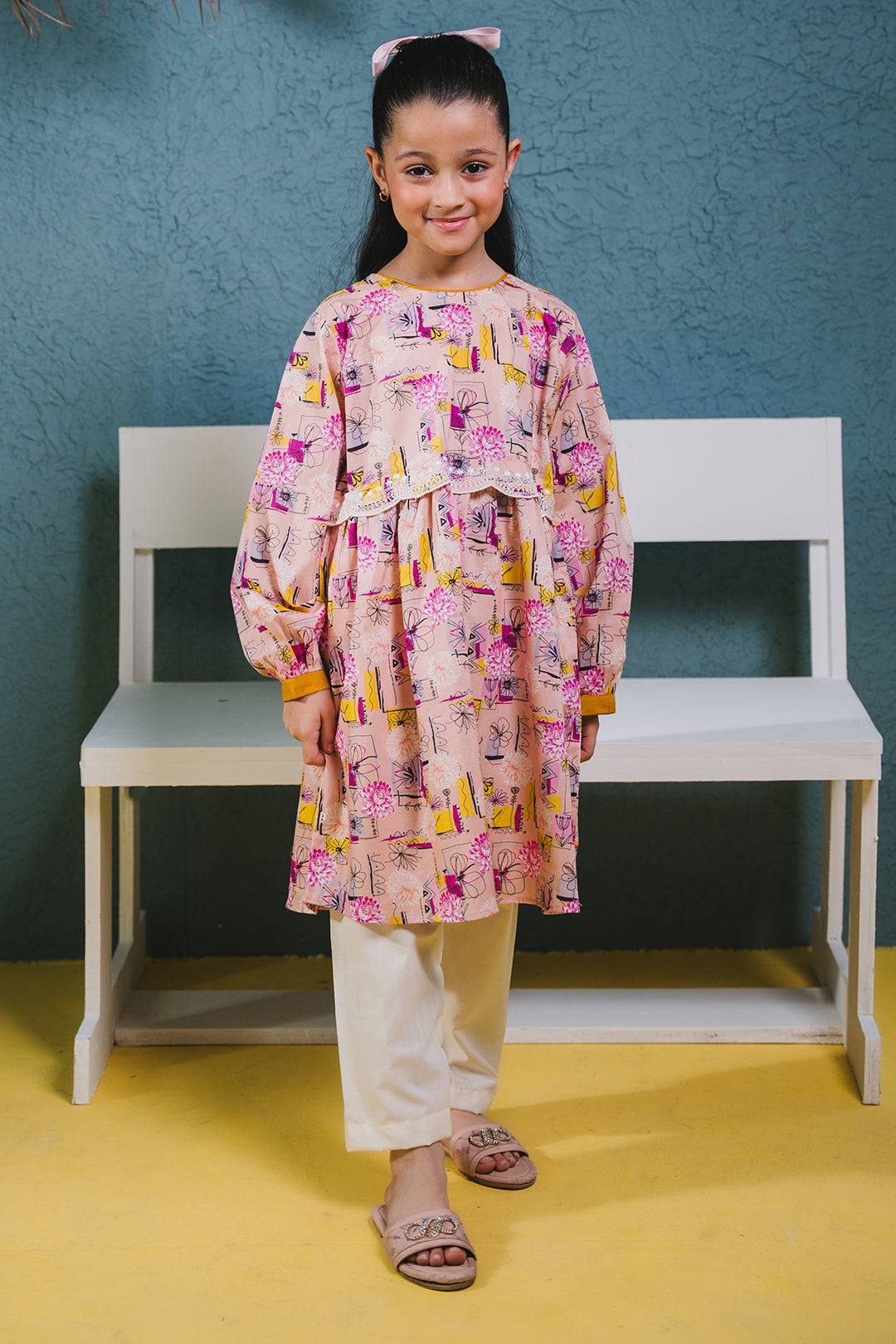 Zellbury Girls | 1 Piece Lawn | Embroidered Kurta - 1452 by Maria Faisal - Registered Vendor of : Zellbury Girls - type : Kids Clothes - 100% original wedding dresses