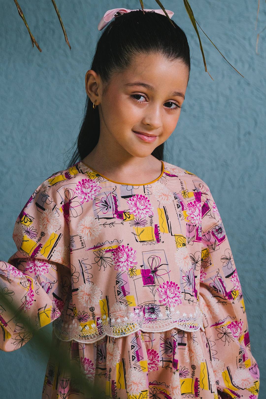 Zellbury Girls | 1 Piece Lawn | Embroidered Kurta - 1452 by Maria Faisal - Registered Vendor of : Zellbury Girls - type : Kids Clothes - 100% original wedding dresses