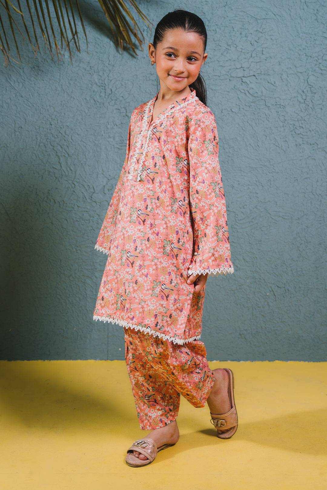 Zellbury Girls | 2 Piece Lawn | Kurta Trouser - 2424 by Maria Faisal - Registered Vendor of : Zellbury Girls - type : Kids Clothes - 100% original wedding dresses