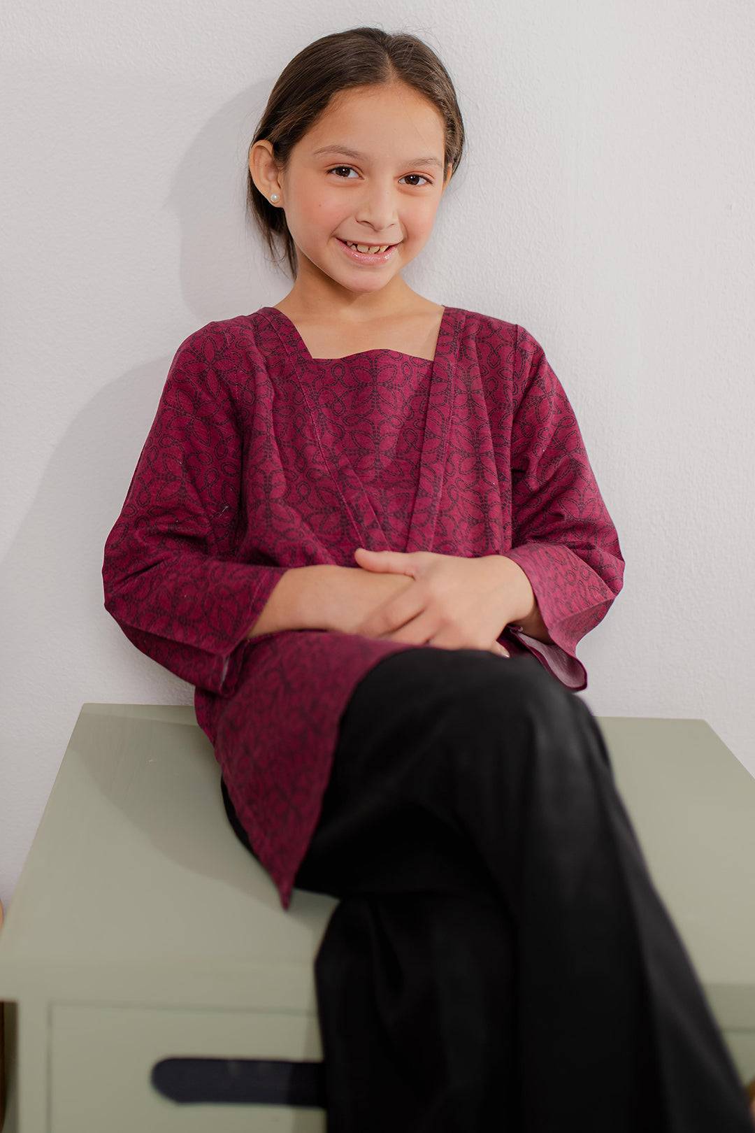 Zellbury Girls | 1 Piece Khaddar | Kurta - 1170 by Maria Faisal - Registered Vendor of : Zellbury Girls - type : Kids Clothes - 100% original wedding dresses