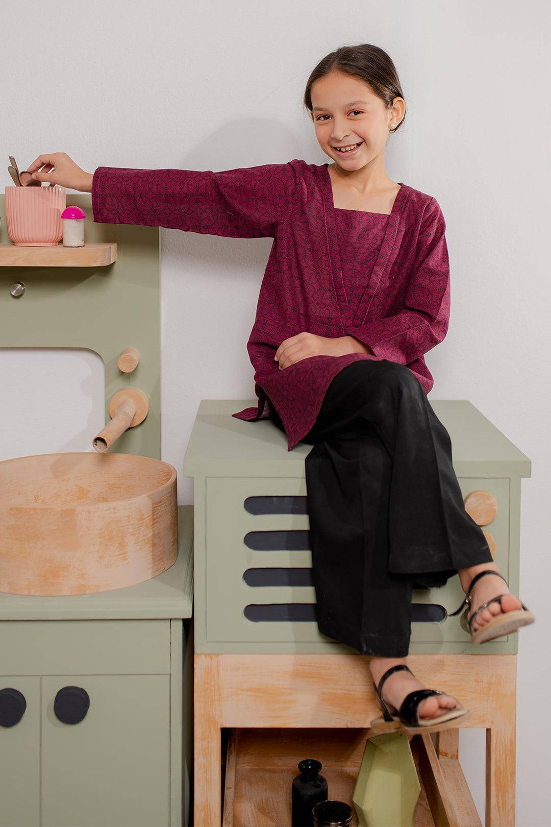 Zellbury Girls | 1 Piece Khaddar | Kurta - 1170 by Maria Faisal - Registered Vendor of : Zellbury Girls - type : Kids Clothes - 100% original wedding dresses