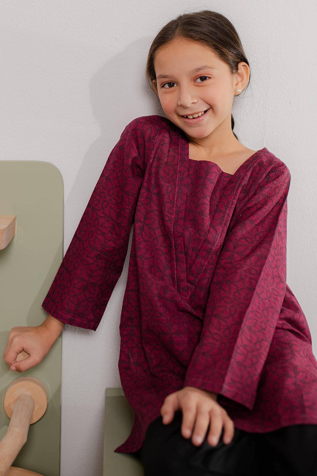 Zellbury Girls | 1 Piece Khaddar | Kurta - 1170 by Maria Faisal - Registered Vendor of : Zellbury Girls - type : Kids Clothes - 100% original wedding dresses