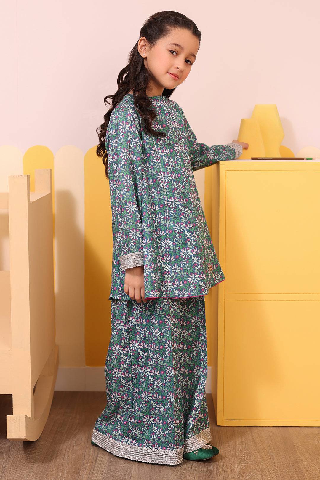 Zellbury Girls | 2 Piece Karandi | Kurta Trouser - 2762 by Maria Faisal - Registered Vendor of : Zellbury Girls - type : Kids Clothes - 100% original wedding dresses