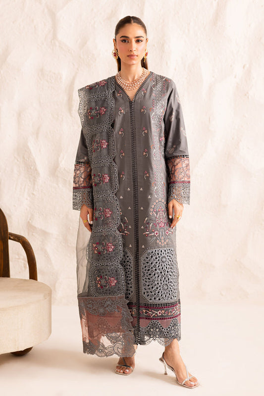 Marjjan | Guzel Lawn | SMC 205-B (Grey) - Ladies Clothes - Maria Faisal