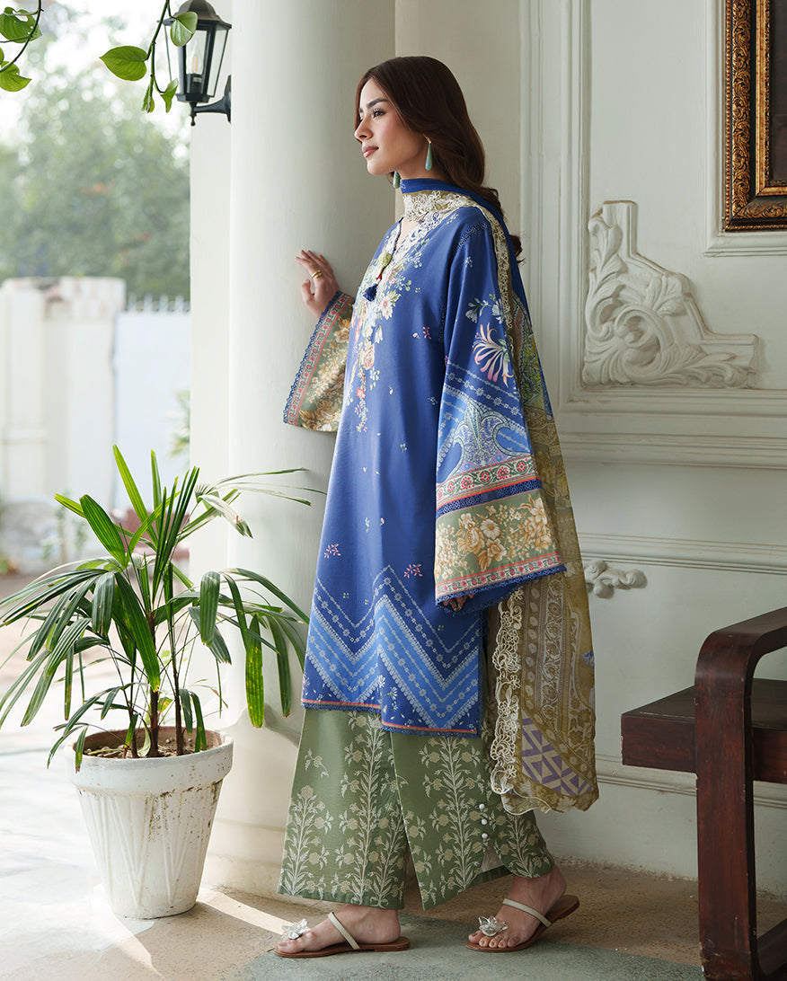 Roheenaz | Whispered Florals | Gentle Petals - Casual Dress - available at Maria Faisal in UK and USA.