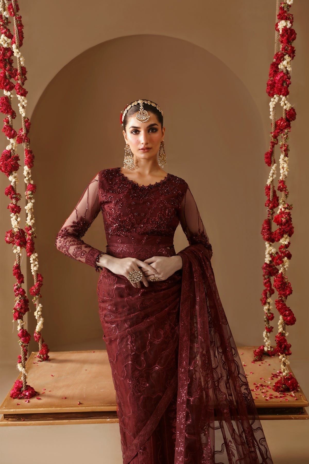 Alizeh | Reena Wedding Formals | AF-HM-4022-GULAB - Designer Dress with Intricate embroidery and embellishments. Shop elegent wedding dress at Maria Faisal.
