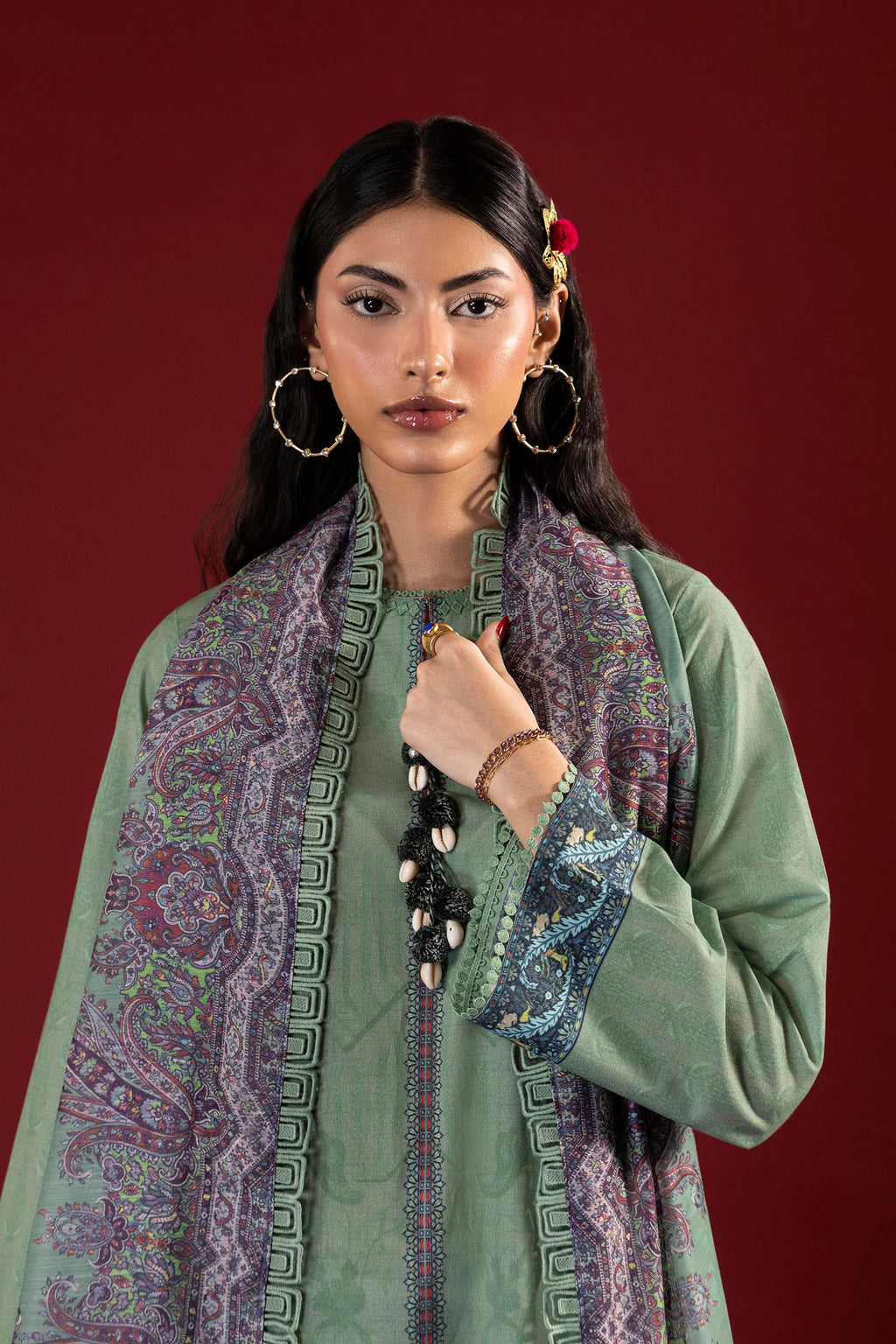 Sana Safinaz | Mahay Summer 26 | H264-003B-3AG - Luxury Dress - available at Maria Faisal in UK and USA.