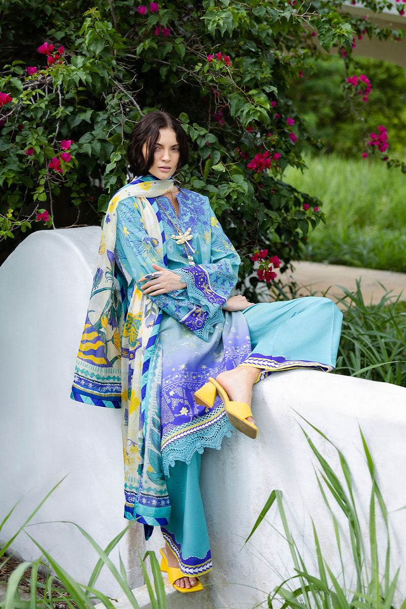 Mushq | Mirasol Printed Cambric | Mar Azul - Ladies Clothes - Maria Faisal