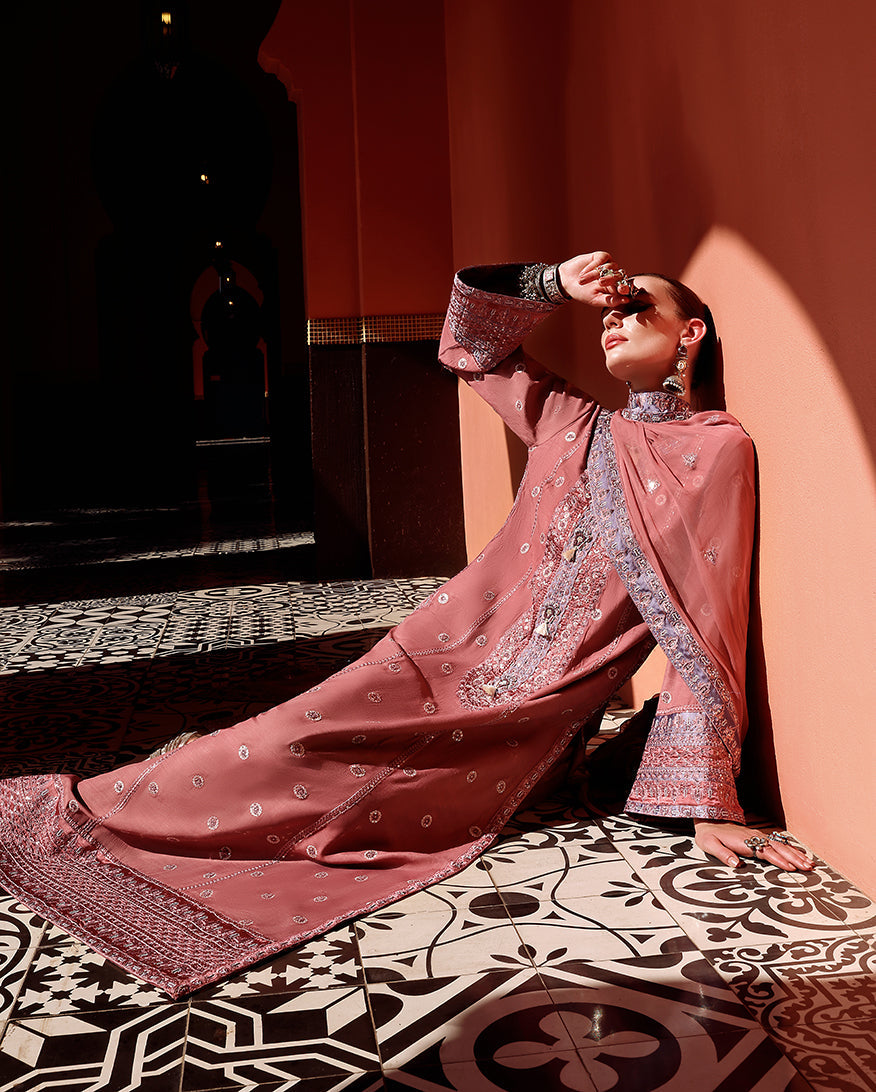 Mushq | Nuvera Raw Silk 26 | Hermione - Luxury Dress - available at Maria Faisal in UK and USA.