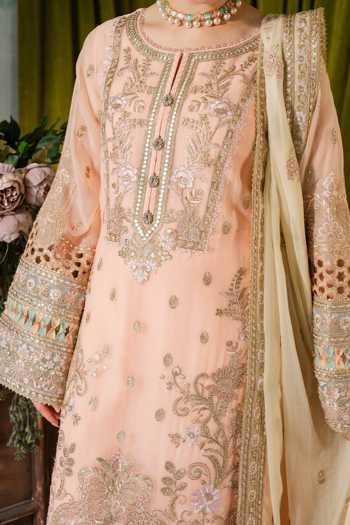 Imrozia Premium | Naina Chiffon | I-193 Kashud - Ladies Clothes - Maria Faisal