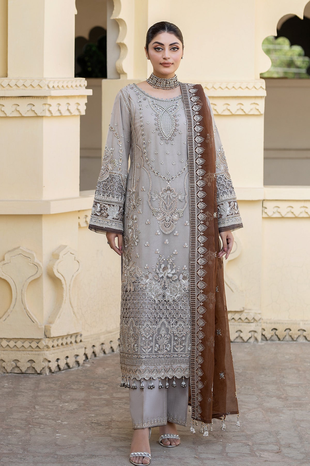 Imrozia Premium | Baad e Saba Formals | IP-52 Gulbahar - Designer Dress with Intricate embroidery and embellishments. Shop elegent wedding dress at Maria Faisal.
