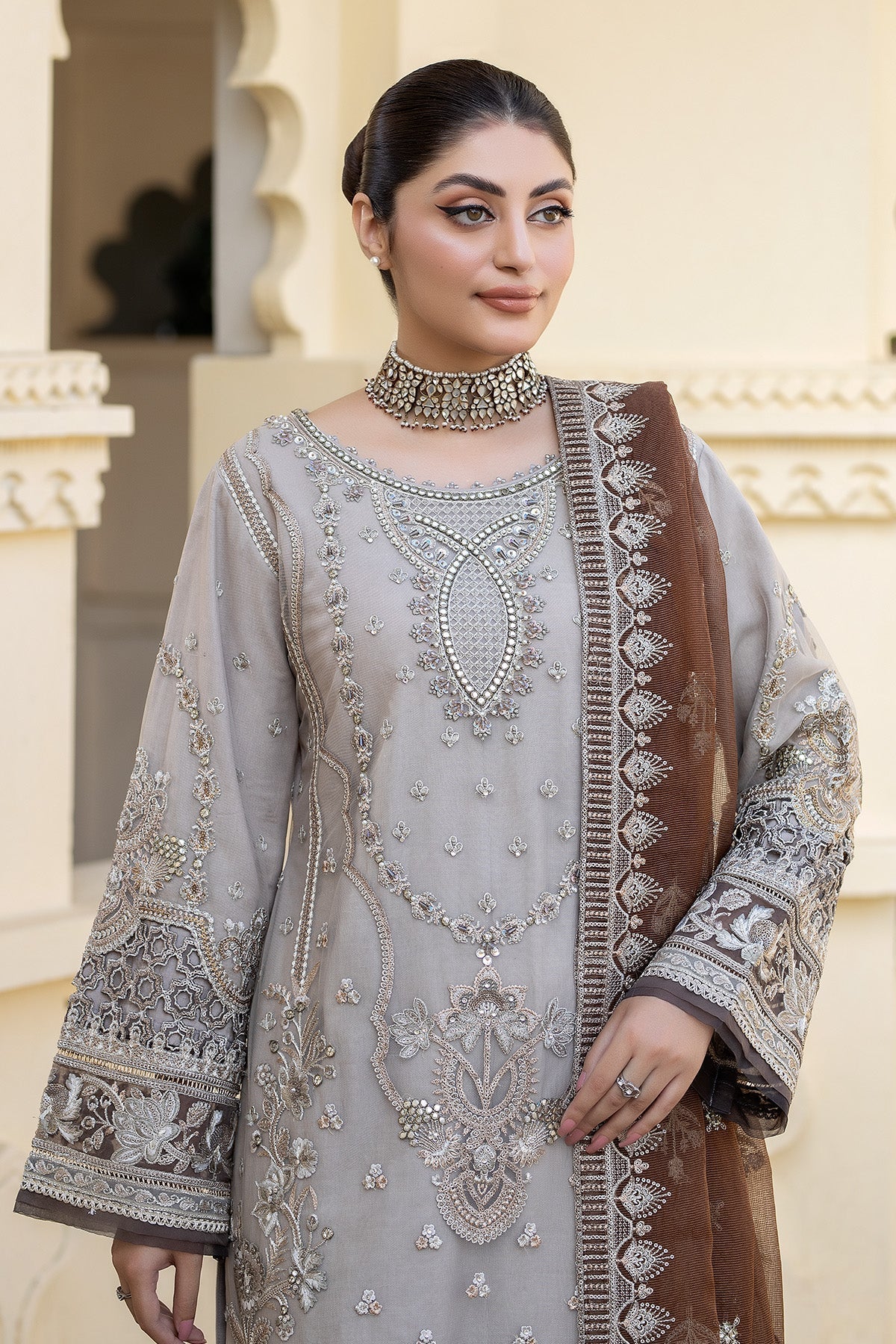 Imrozia Premium | Baad e Saba Formals | IP-52 Gulbahar - Designer Dress with Intricate embroidery and embellishments. Shop elegent wedding dress at Maria Faisal.