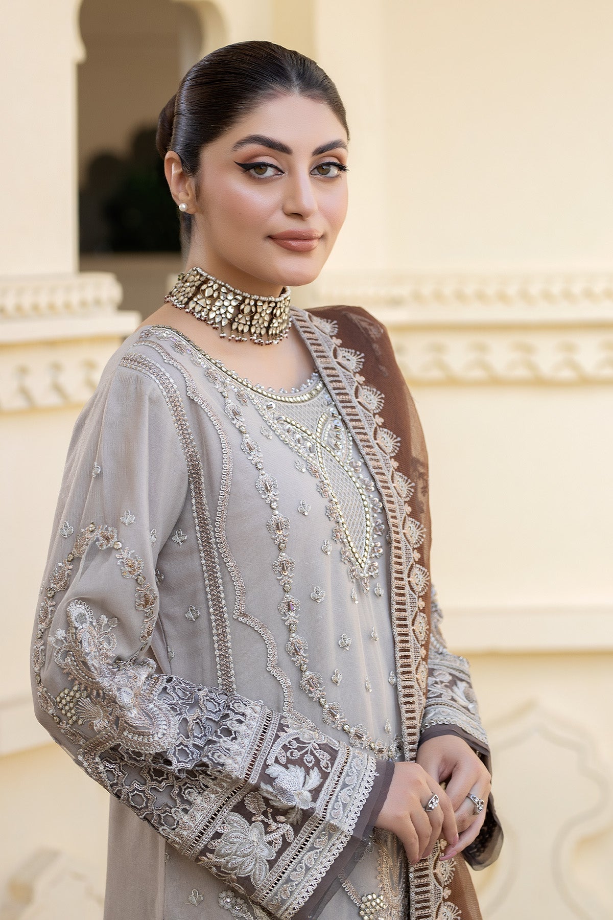 Imrozia Premium | Baad e Saba Formals | IP-52 Gulbahar - Designer Dress with Intricate embroidery and embellishments. Shop elegent wedding dress at Maria Faisal.