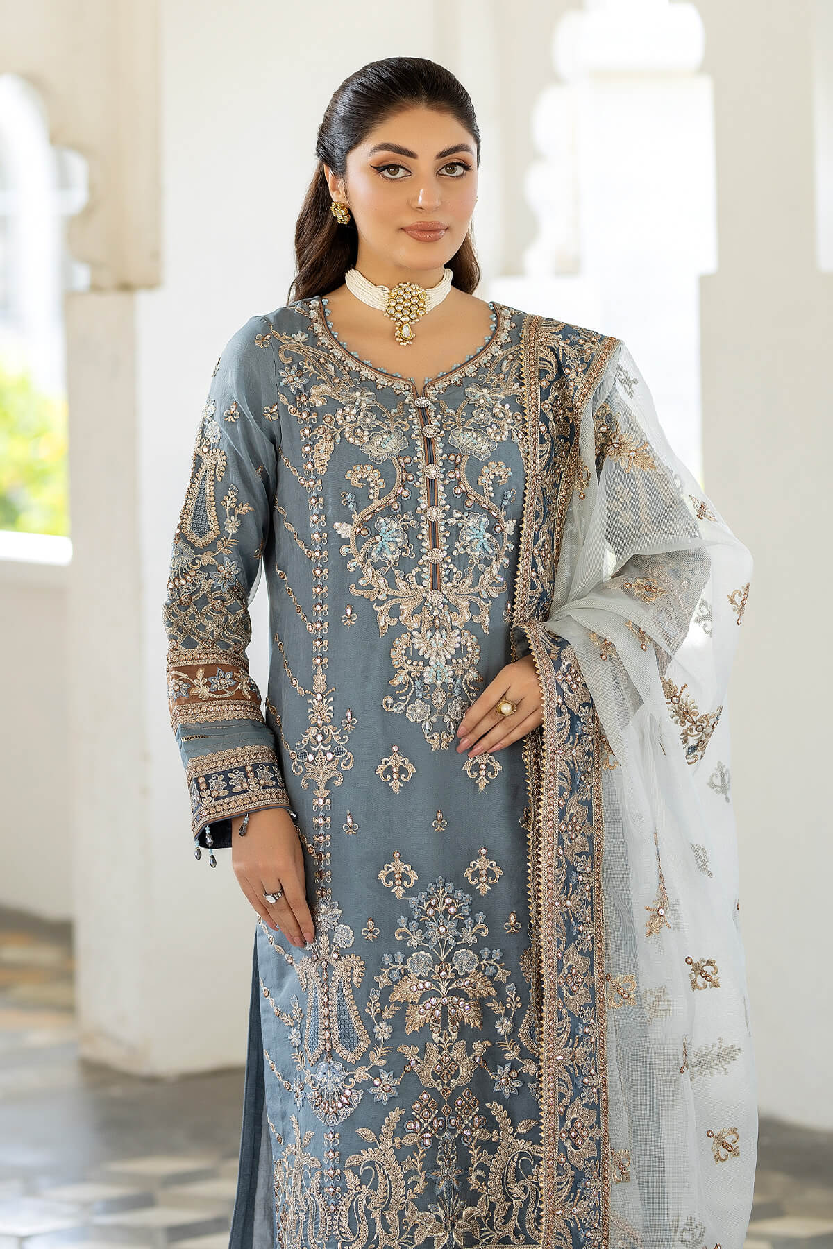 Imrozia Premium | Baad e Saba Formals | IP-57 Khushboo - Designer Dress with Intricate embroidery and embellishments. Shop elegent wedding dress at Maria Faisal.