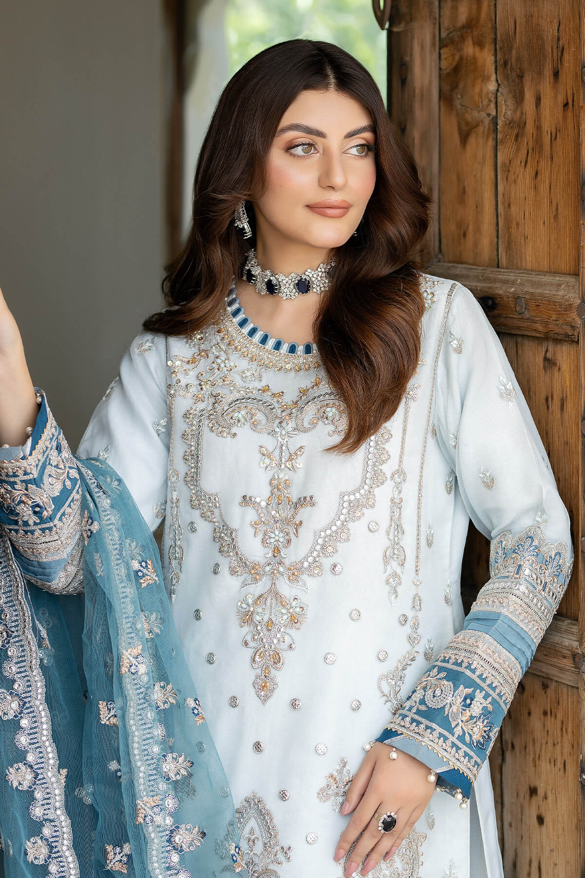 Imrozia Premium | Baad e Saba Formals | IP-59 Jahan - Designer Dress with Intricate embroidery and embellishments. Shop elegent wedding dress at Maria Faisal.