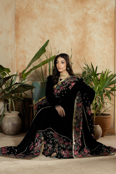 Imrozia Premium | Rukh e Makhmal | Mehrak - Formal Dress - available at Maria Faisal in UK and USA.