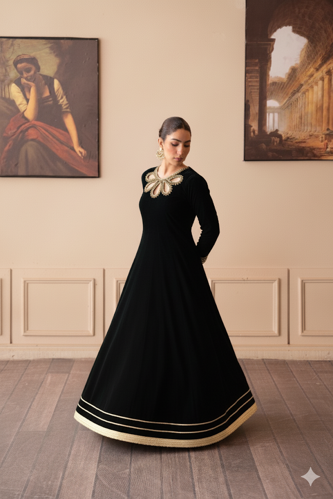 Fozia Khalid | The Velvet Rise 25 | EMERALD VEIL - Formal Dress - available at Maria Faisal in UK and USA.