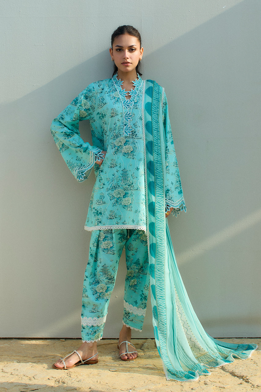 Sania Maskatiya | Luxury Lawn 25 | Myra (B) - Ladies Clothes - Maria Faisal