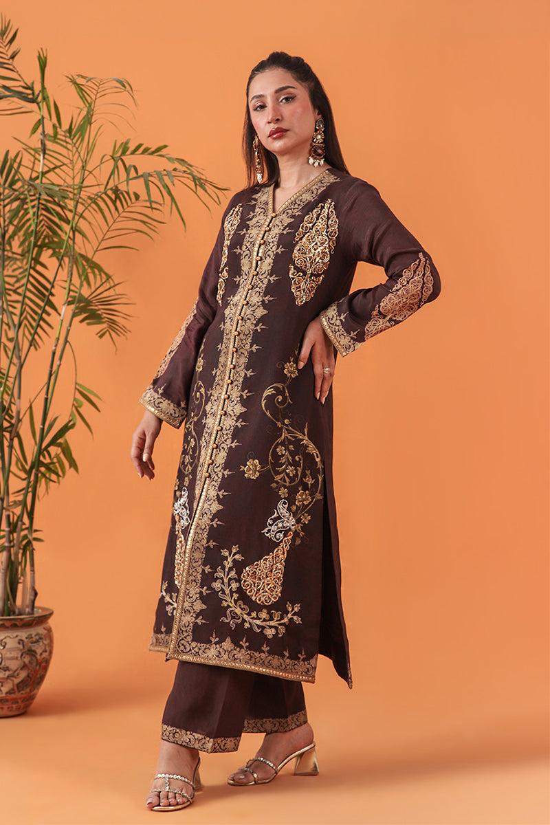 Shamaeel Ansari | Classic Luxe 26 | Garnet Majesty - Luxury Dress - available at Maria Faisal in UK and USA.