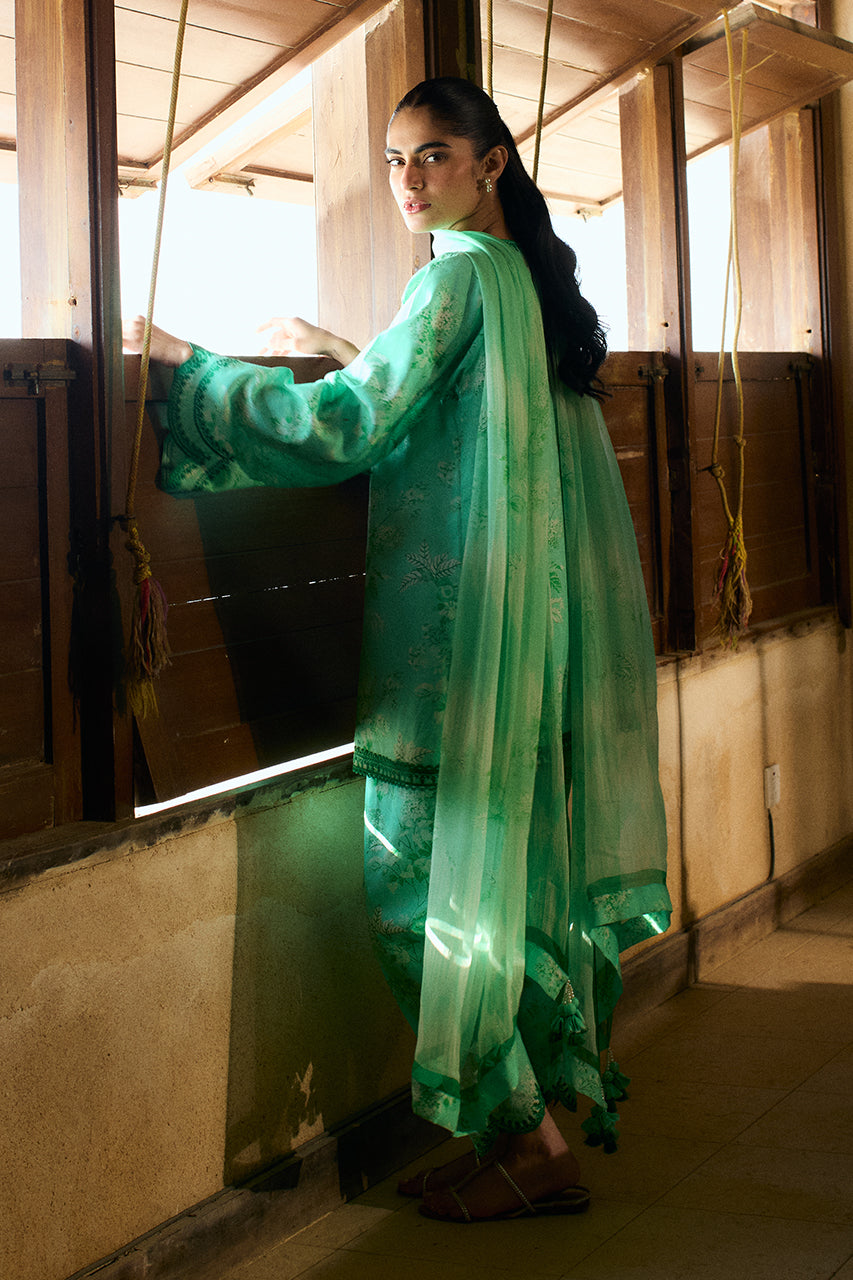 Sania Maskatiya | Luxury Lawn 25 | Azur (B) - Ladies Clothes - Maria Faisal