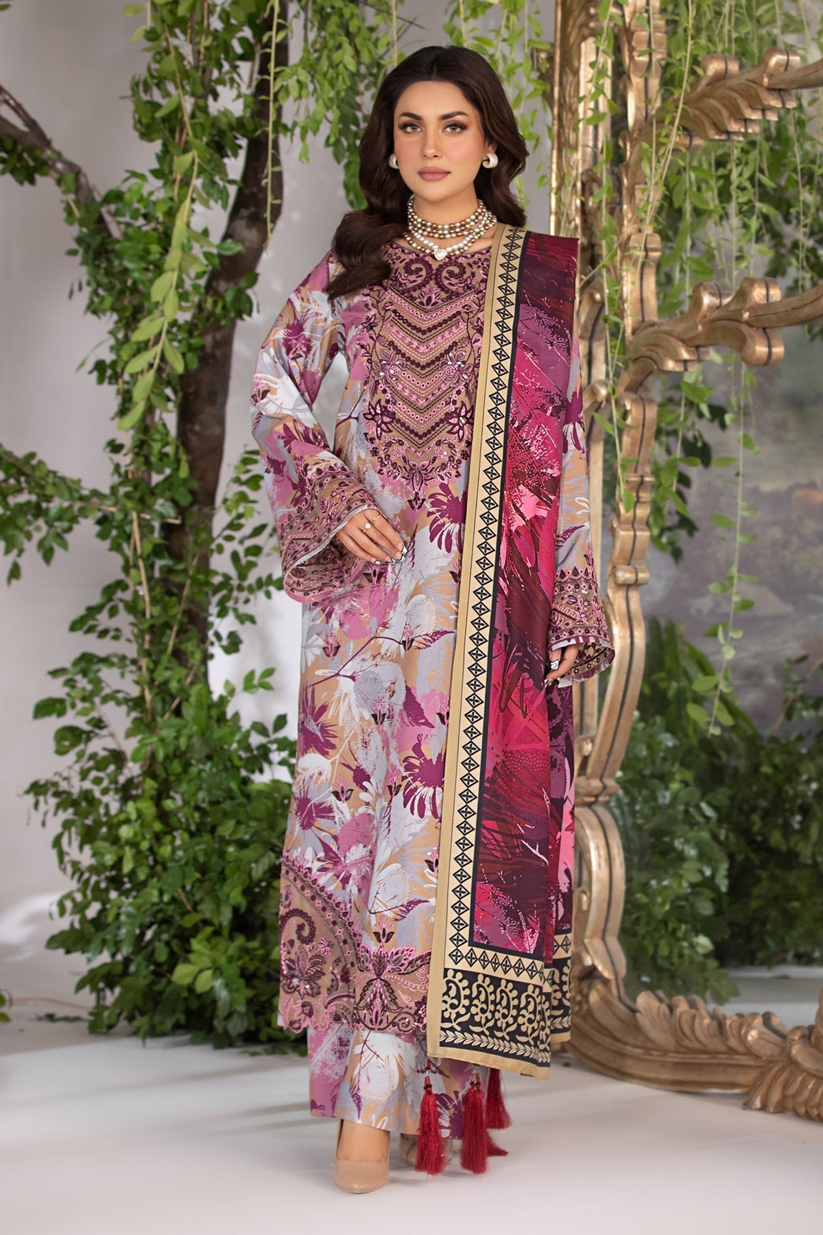 Imrozia Premium | Masakali Winter Pret | I.P-78 Abroo - Designer Dress with Intricate embroidery and embellishments. Shop elegent wedding dress at Maria Faisal.