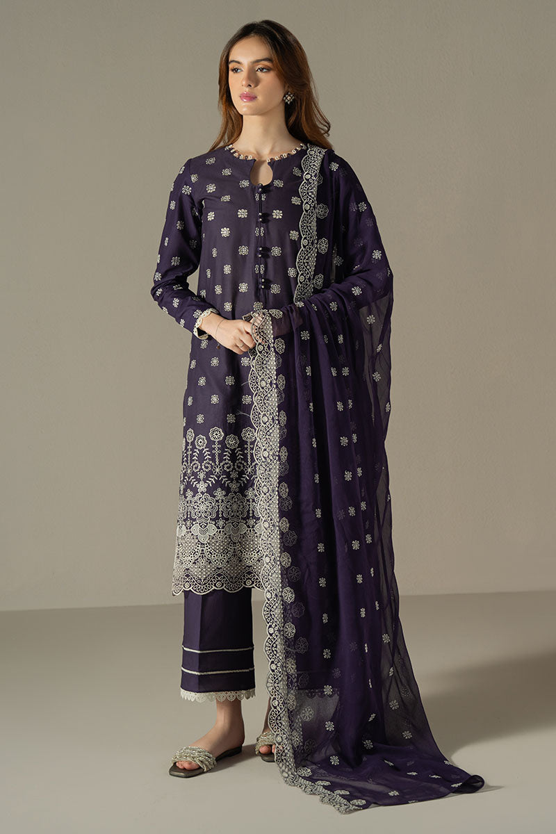 Cross Stitch | Chikankari Lawn 25 | INDIGO ROYAL - Ladies Clothes
