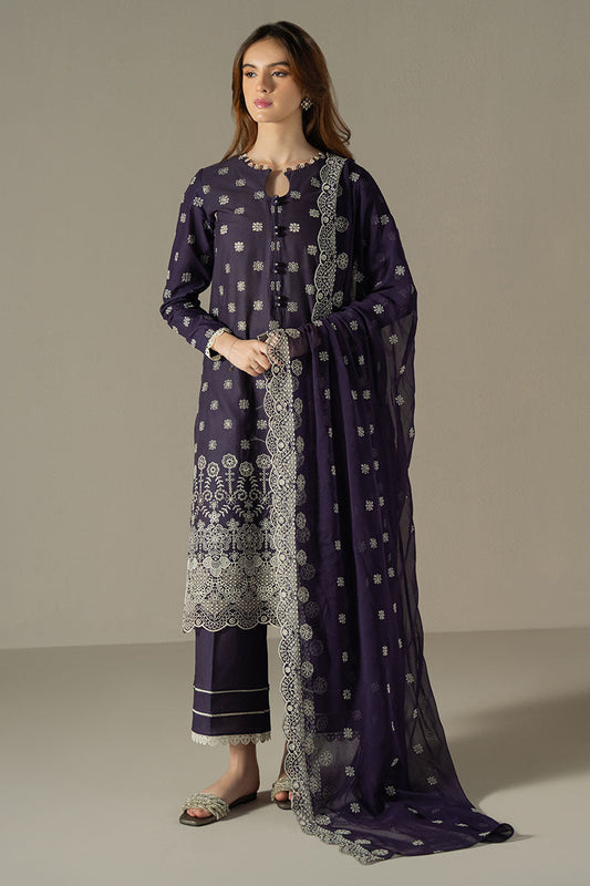 Cross Stitch | Chikankari Lawn 25 | INDIGO ROYAL - Ladies Clothes