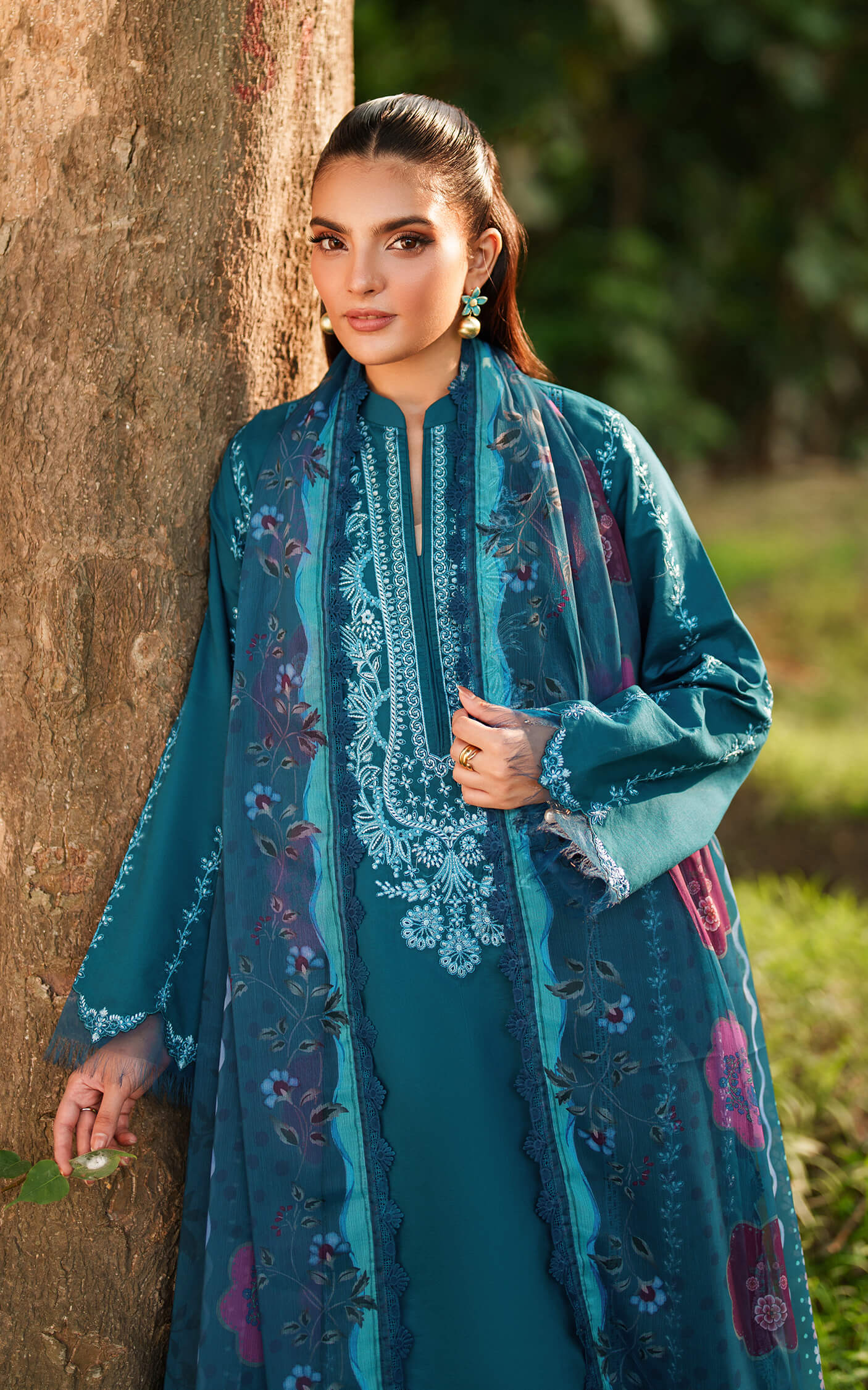 Asifa and Nabeel | Eden Cambric 25 | Iris Cloud ECU25-05 - Ladies Clothes - Maria Faisal