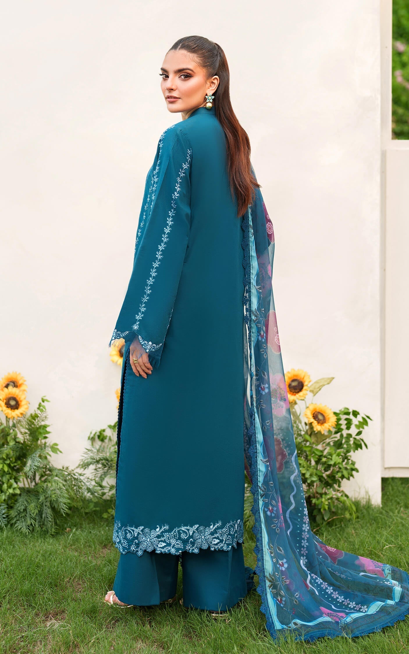 Asifa and Nabeel | Eden Cambric 25 | Iris Cloud ECU25-05 - Ladies Clothes - Maria Faisal
