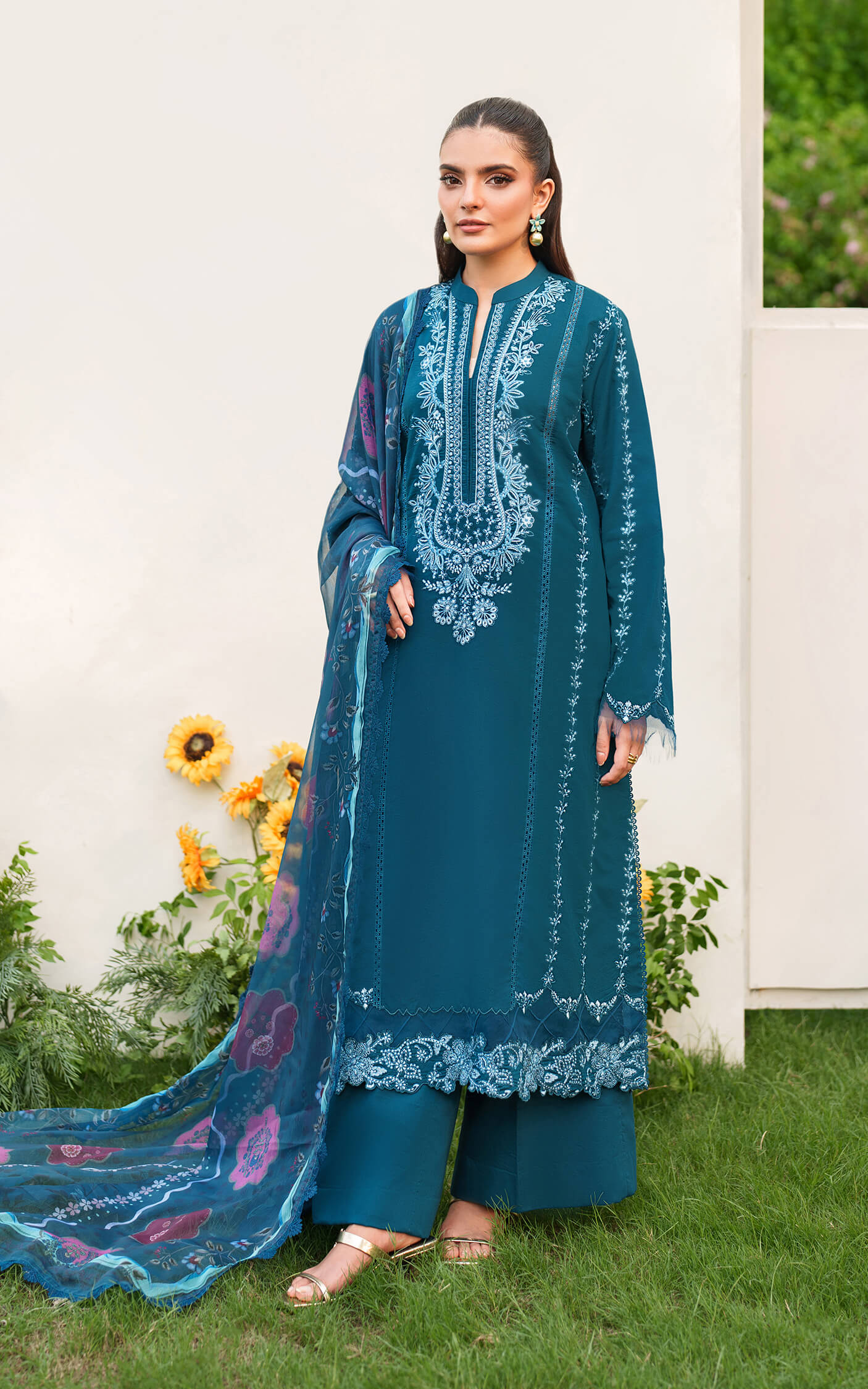 Asifa and Nabeel | Eden Cambric 25 | Iris Cloud ECU25-05 - Ladies Clothes - Maria Faisal