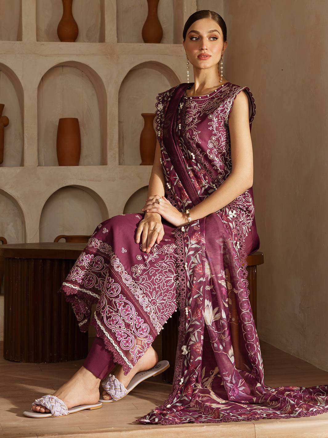 Mahnur | Florence Luxury Lawn 25 | IZNA by Maria Faisal - Registered Vendor of : Mahnur - type : Ladies Clothes - 100% original wedding dresses