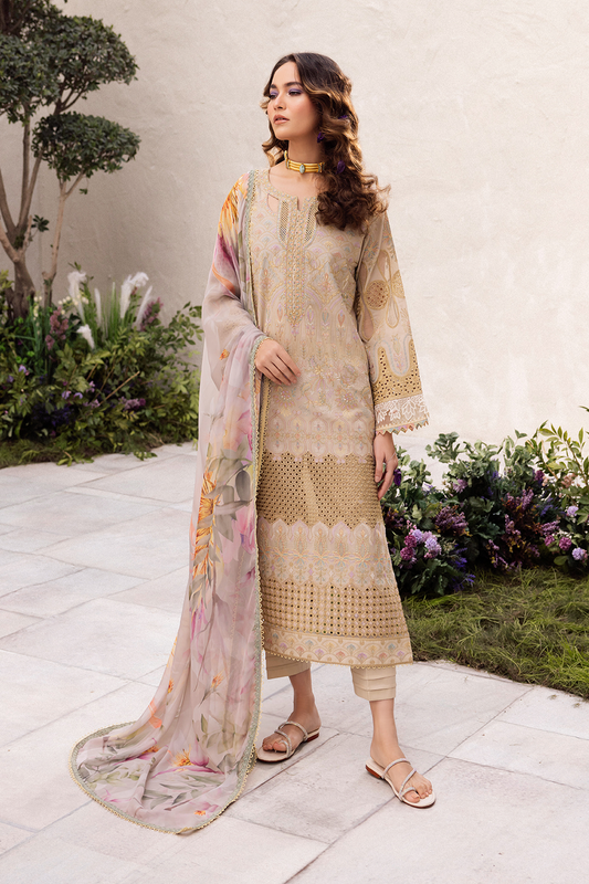 Iznik | Dahlia Embroidered Lawn | DL-03 - Ladies Clothes - Maria Faisal