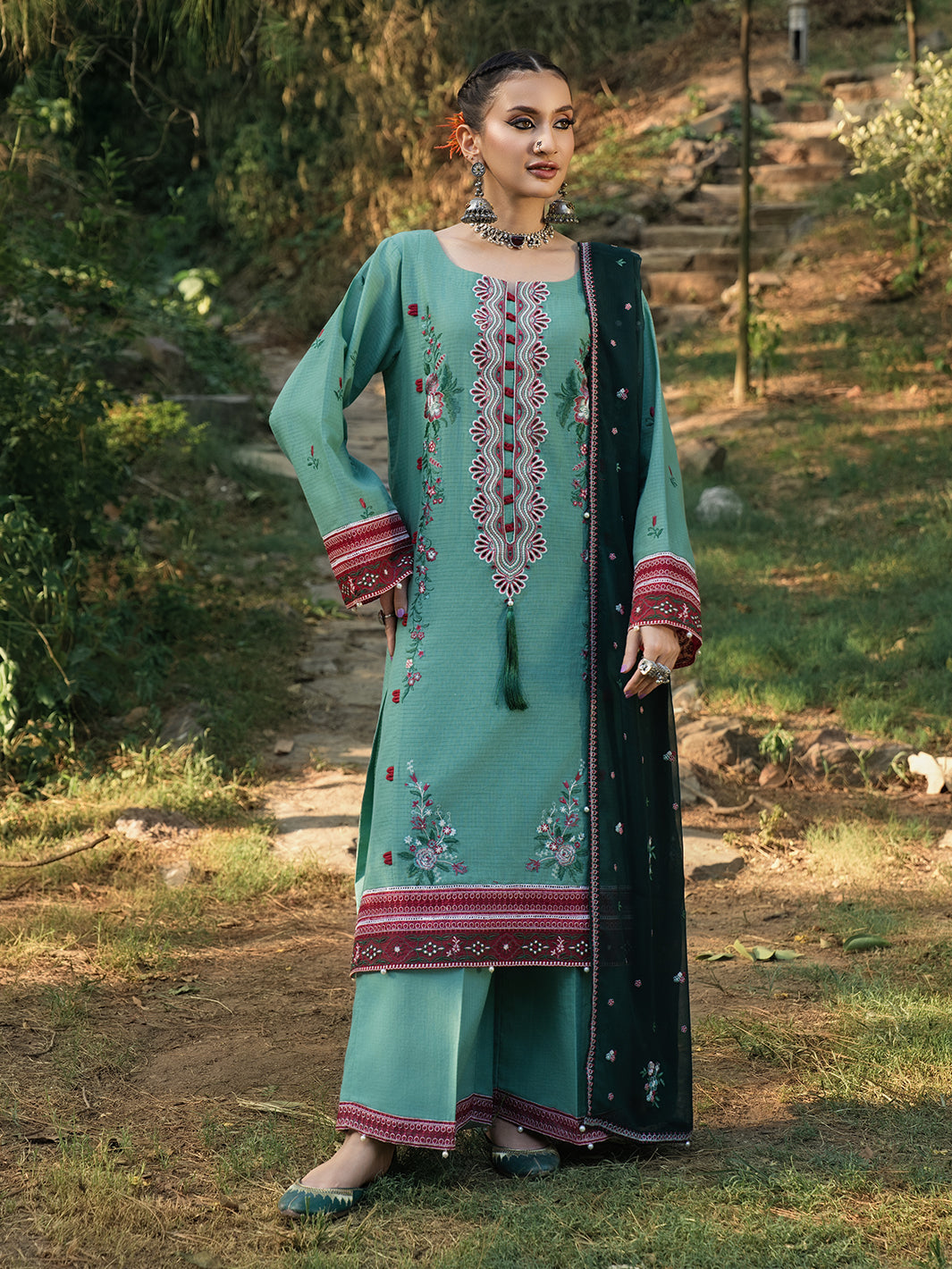 Hemstitch | The Garden Lawn | Jade - Ladies Clothes - Maria Faisal