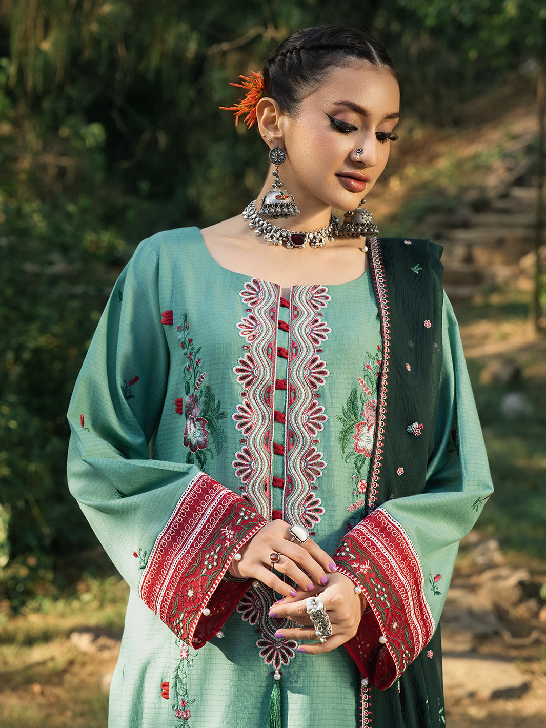 Hemstitch | The Garden Lawn | Jade - Ladies Clothes - Maria Faisal