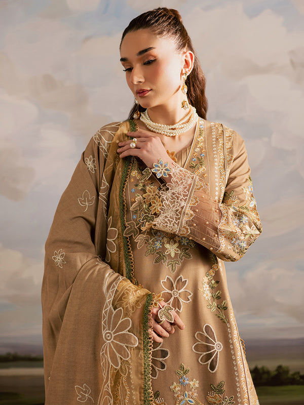 Mahnur | Kaia Slub Linen 25 | K - 04 | 3 PC LINEN - Ladies Clothes - Maria Faisal